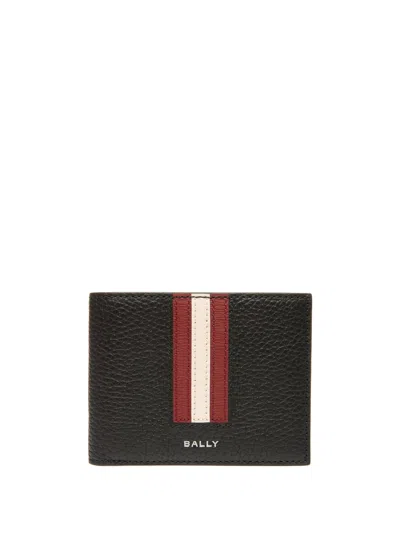 Bally Black Grained Leather Bi Fold Wallet