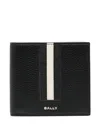 Bally Black Grained Leather Bi Fold Wallet