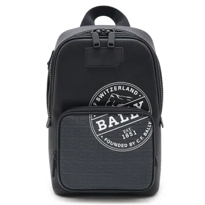 Pre-owned Bally Black Gray Coated Canvas Leather Shoulder Bag Sling Bag ()