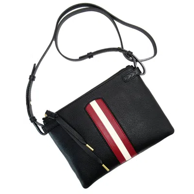 Pre-owned Bally Black Ivory Red Color Leather Shoulder Bag ()