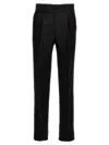 Bally Pressed-crease Tapered-leg Regular-fit Cotton And Wool-blend Trousers In Black