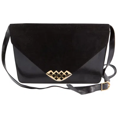 Pre-owned Bally Black Leather And Suede Shoulder Bag