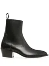 Bally Black Leather Ankle Booties In Black