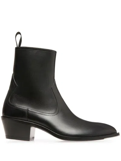 Bally Black Leather Ankle Booties