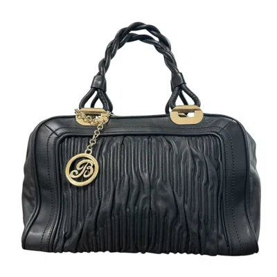Pre-owned Bally Black Leather Boston Bag Handbag ()