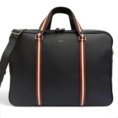 Pre-owned Bally Black Leather Briefcase Shoulder Bag ()