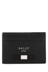 Bally Leather Cardholder With Rectangular Shape And Contrast Trim In Black