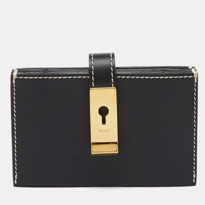 Pre-owned Bally Black Leather Gusset Card Case