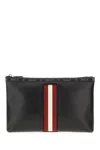 Bally Black Leather Hartland Pouch In F010
