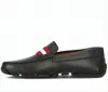 Bally Black Leather Loafers With Red In Black