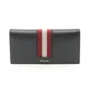 Bally Black Leather Long Wallet (bi-fold) In Black