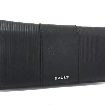 Pre-owned Bally Black Leather Long Wallet (bi-fold) ()