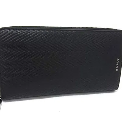 Pre-owned Bally Black Leather Long Wallet (bi-fold) ()