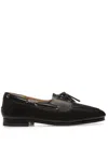 Bally Black Leather Moccasins With Lace-up Detailing And Debossed Logo In Black