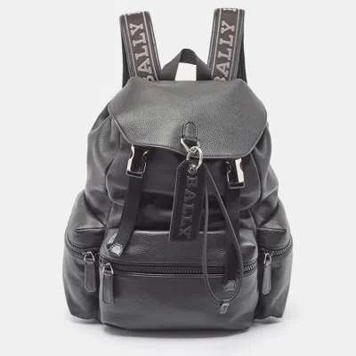 Pre-owned Bally Black Leather Small Crew Backpack