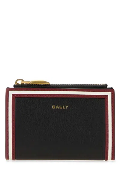 Bally Leather Wallet With Contrast Trim And Gold-tone Hardware In Black