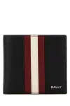 Bally Block Texture Bi-fold Wallet In Black