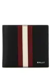 Bally Block Texture Bi-fold Wallet In Black