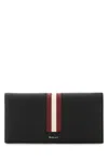 Bally Ribbon Bi-fold Continental Wallet In Blackredpall