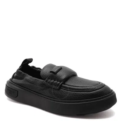 Bally Black Mauro Leather Slip-on Sneakers