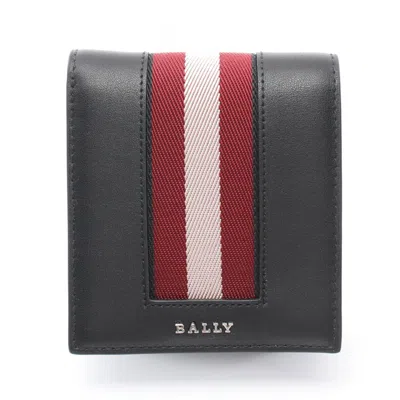 Bally Black Multi-color Leather Wallet (bi-fold) In Black, Multi-color