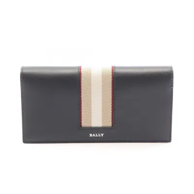 Pre-owned Bally Black Multi-color Leather Long Wallet (bi-fold) () In Black, Multi-color