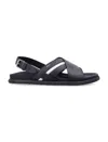 Bally Striped Flat Sole Open Toe Sandals In Black