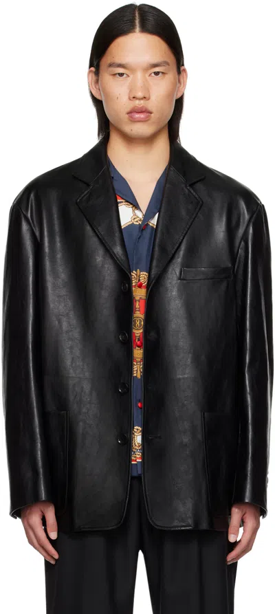 Bally Men's Zip-front Leather Jacket In Black