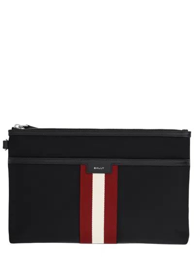 Bally Black Nylon Bovine Polyester Clutch