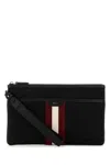Bally Black Nylon Code Clutch In Black