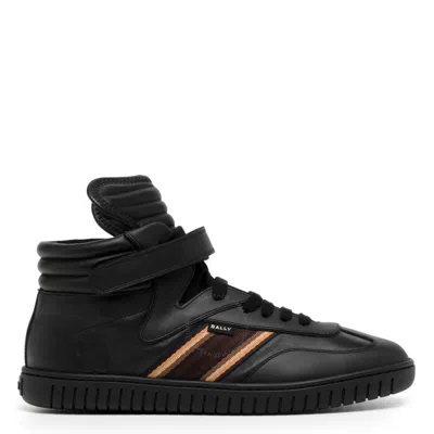 Bally Black Parrel-midribbon Calf Plain High-top Sneakers