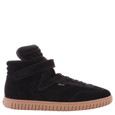 Bally Black Parrel-mid Suede High-top Sneakers In Blue