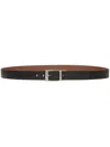 Bally Black Pebbled Leather Belt With Buckle In Black