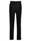 Bally Pressed-crease Tapered-leg Regular-fit Cotton And Wool-blend Trousers In Black