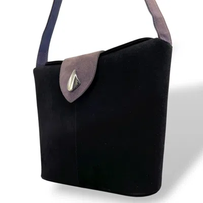 Pre-owned Bally Black Purple Suede Leather Shoulder Bag ()