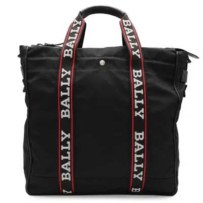 Pre-owned Bally Black Red Color Nylon Leather Shoulder Bag Tote Bag () In Black, Red Color