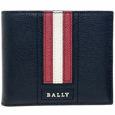 Pre-owned Bally Black Red Color White Leather Bill Wallet (bi-fold) () In Multi