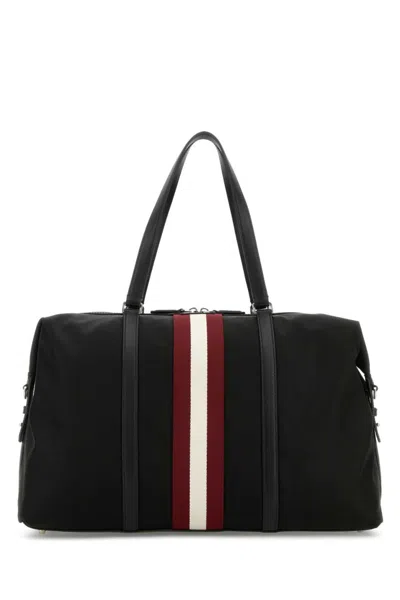 Bally Black Striped Duffle Bag