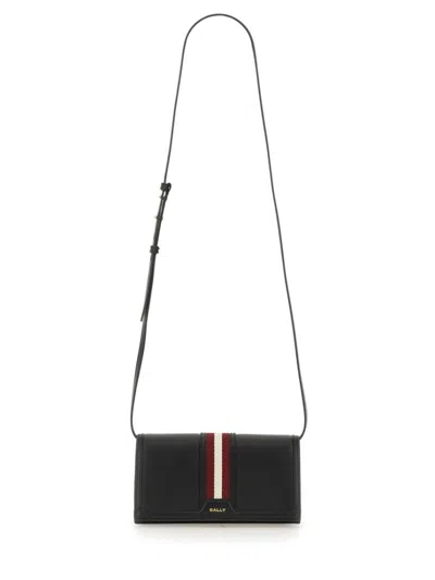 Bally Black Wallet With Shoulder Strap