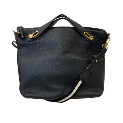 Pre-owned Bally Black White Yellow Leather Handbag Shoulder Bag () In Black, White, Yellow
