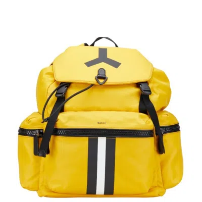 Pre-owned Bally Black Yellow Nylon Backpack () In Multi