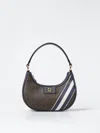 Bally Bleyr Bag In Coated Fabric And Leather In Brown