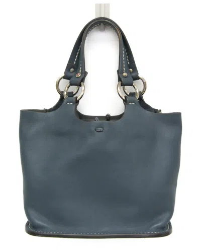 Bally Blue Leather Handbag (authentic Pre-loved)