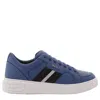 BALLY BALLY BLUE NEON LEATHER MOONY LOW-TOP SNEAKERS
