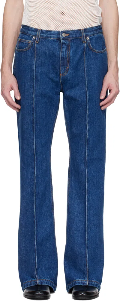 Bally Blue Pinched Seam Jeans In U5c3 - Bright Blue