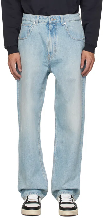 Bally Straight Leg Cotton Denim Jeans In Indaco/denim