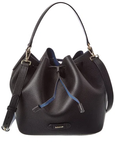Bally Blyss Leather Bucket Bag In Black