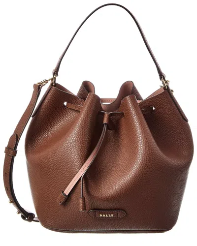 Bally Blyss Leather Bucket Bag In Brown