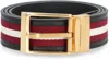 Bally Bold Striped Leather Belt In Black