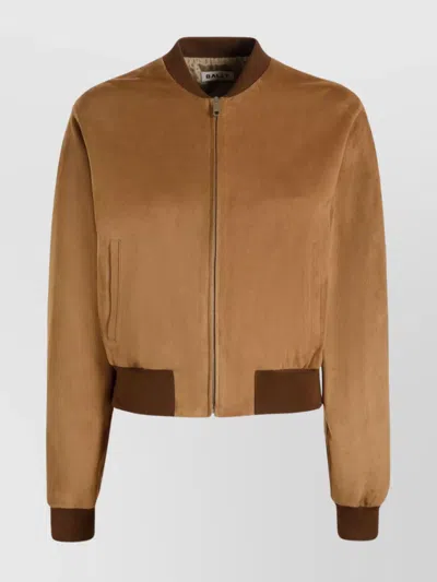 BALLY BOMBER JACKET WITH SUEDE FINISH AND POCKETS